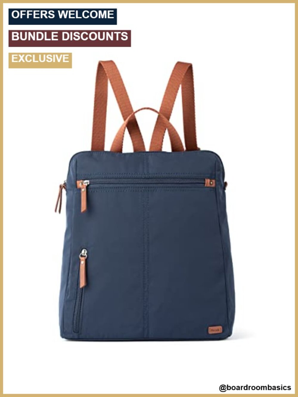 Recycled Nylon Backpack with Laptop Compartment, Adjustable Straps, Spacious
